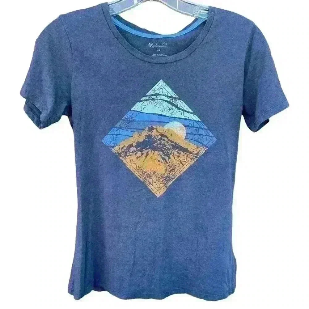 Columbia Blue Mountain Scene Women’s Graphic Tee Size S